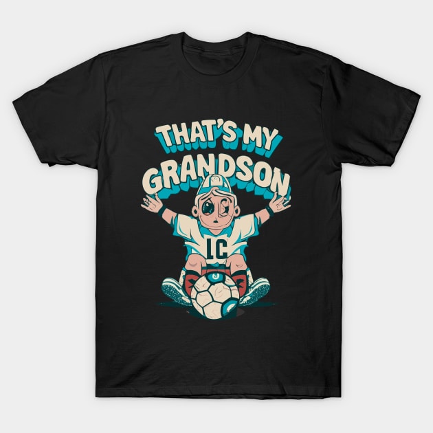 That's My Grandson Out There Funny Football Women Grandma T-Shirt by CosmicCat